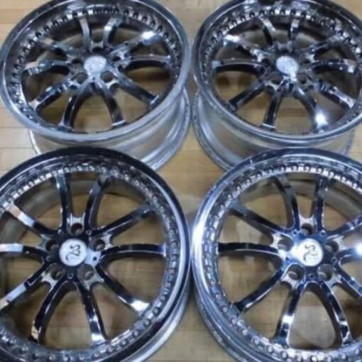 19” staggered fitment 3 piece wheels/ rare DDC lip triple plated chrome